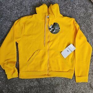 NWT Thrill Soft & Cozy Fleece Collection Womens 2X Yellow Zip Hooded Sweatshirt